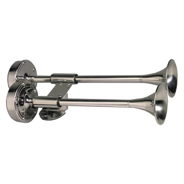 Schmitt & Ongaro Marine Ongaro Deluxe All-Stainless Shorty Dual Trumpet Horn - 12V 10012 - main